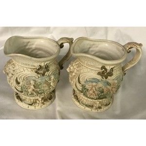 set of 2 Ardco Fine Quality Dallas Made in Japan Small pitcher jug 5.5"